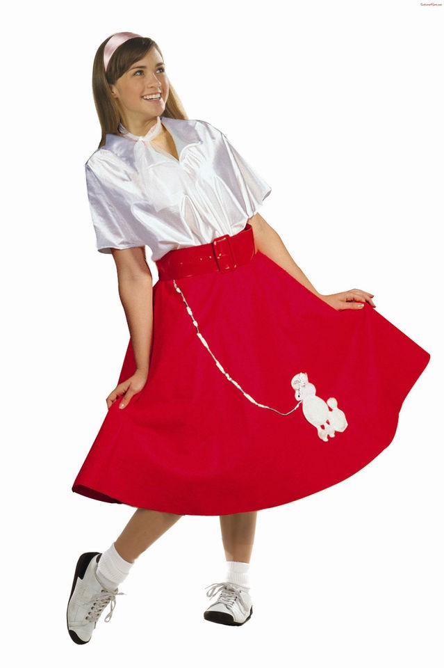   WOMAN POODLE SKIRT SCARF ADULT SOCK HOP DIVA COSTUMES PLUS SIZE 86038