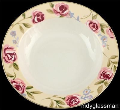 LAURA ASHLEY   HAMPSHIRE FLORAL ROSES   9   RIMMED SOUP BOWL 