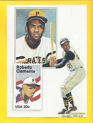 ROBERTO CLEMENTE Giantsize postcard USPS & Original Art