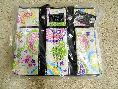 SCOUT by Bungalow Pocket Rocket Flashback Paisley Tote Bag White Black 