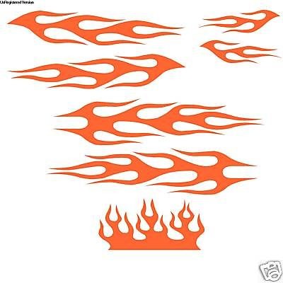 Custom Bicycle Red Flames Decal Kit Bike Sticker Helmet Huffy BMX on ...