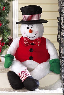 STANLEY SNOWMAN STUFFABLE PORCH GREETER DECOR CHRISTMAS INDOOR OUTDOOR 