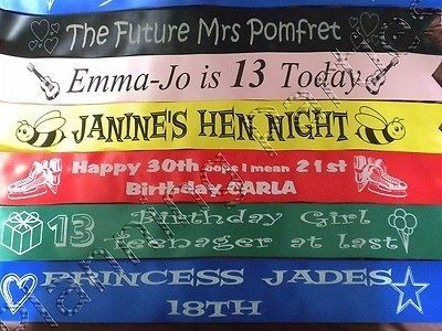   Hen Party Night Sash Accessories, Single / Double Sided Print
