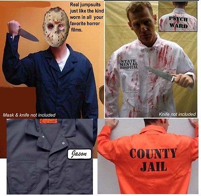   Halloween Costume Jumpsuit JAIL INMATE PSYCHO MICHAEL MYERS JASON