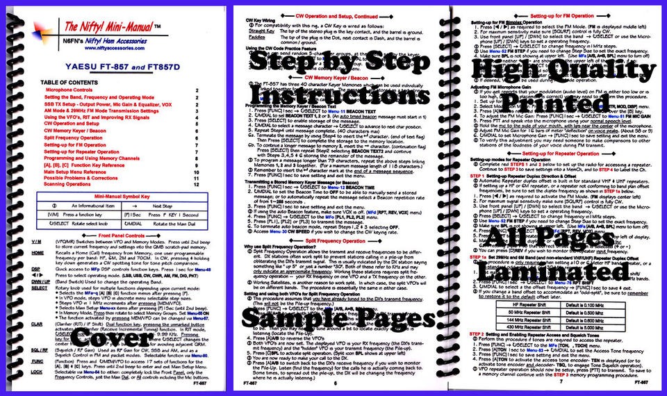 Yaesu FT 857 & FT 857D Quick Reference Guide, FT857