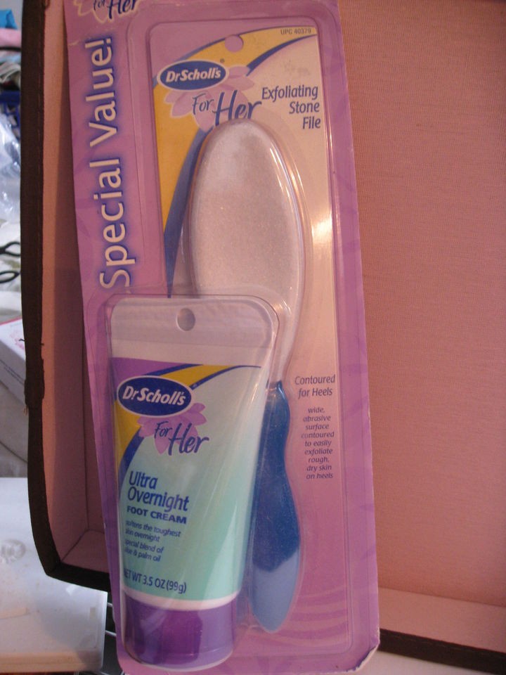 DR. SCHOLLS FOR HER EXFOLIATING STONE FILE BONUS ULTRA OVERNIGHT FOOT 