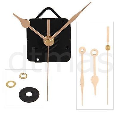 Quartz Clock Movement Mechanism Gold Hands DIY Repair Parts Kit