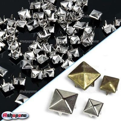 100pcs Punk Rock Pyramid Rivet Craft Studs 8mm/12mm For Clothing Shoes