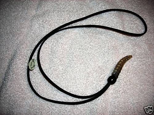 GENUINE RATTLESNAKE RATTLER NECKLACE W/ BLACK LEATHER