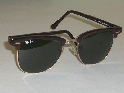   & LOMB RAY BAN W1116 TORTOISE G15 CLUBMASTER II SUNGLASSES w/CASE