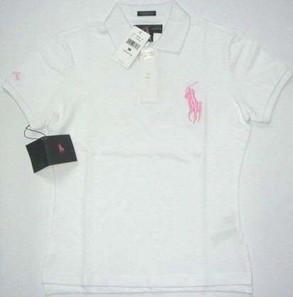 NWT Ralph RL Lauren Big Pony Polo Shirt Ladies Womens Pink Skinny Fit