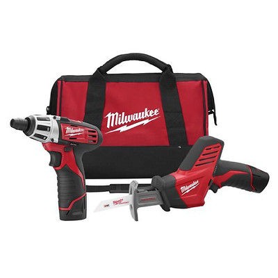 Milwaukee 2490 22 M12 Lithium Ion 12V Screwdriver & Hackzall Saw Kit