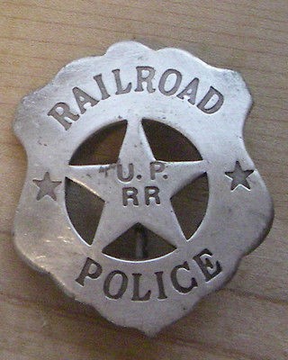 RAILROAD POLICE U.P. RR BADGE BW   30 WESTERN SHERIFF MARSHALL