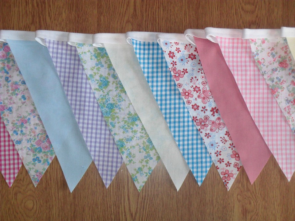 Handmade fabric bunting 12ft~40ft Beautiful designs No Waiting 