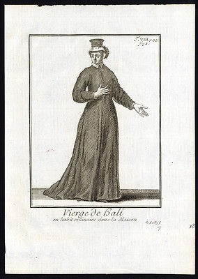 Antique Religious Prints VIRGIN OF HALL NUN HABIT​ CATHOLIC Hely 