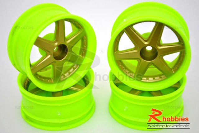 10 RC R/c Racing Touring DRIFT Car 6 Spoke 6mm LP26 Wheels Rims 4pcs