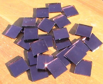 25 Pale Purple Mirror 1 Square Glass Mosaic Tile