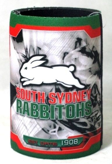   SOUTHS RABBITOHS NRL TEAM HISTORY BEER CAN BOTTLE STUBBY HOLDER COOLER