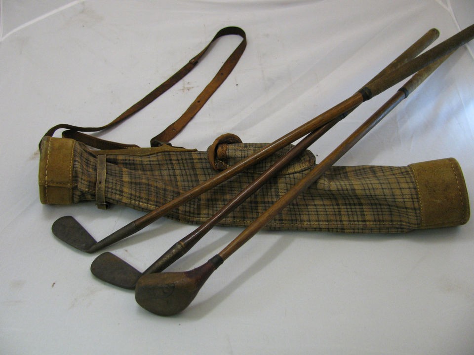   Set Alex Taylor Wood Shaft Childs Golf Clubs & Bag Salesman Sample