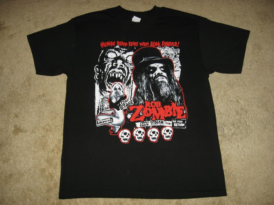 Rob Zombie 25 Years S, M, L, XL, 2XL Black T Shirt