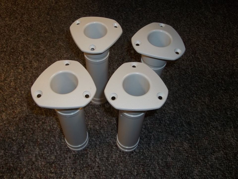 FISHING ROD HOLDER WHITE 90 DEG FLUSH MOUNT 4 PACK BOAT