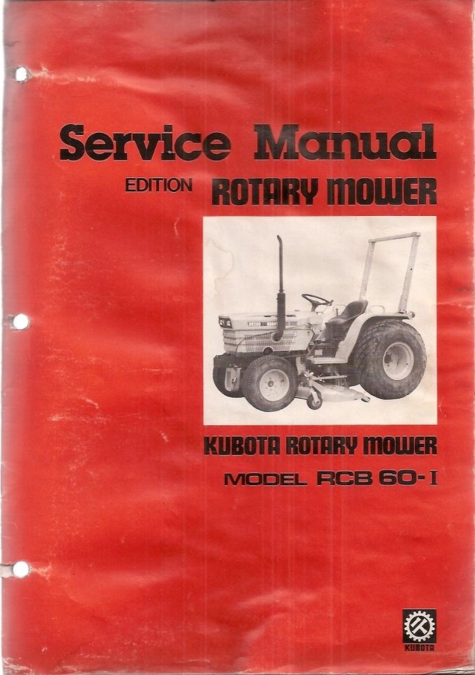Kubota Model RCB 60 I Rotary Mower Deck Service Manual