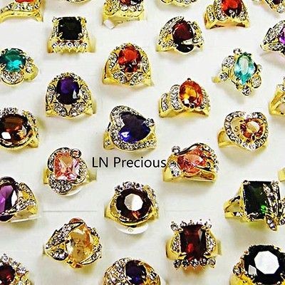   jewelry 5pcs nice Rhinestone Cubic Zirconia Gold rings 