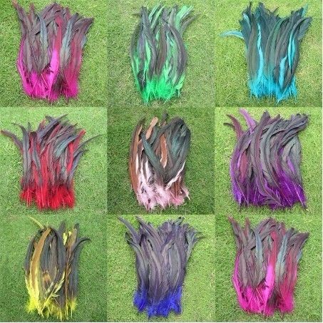 New 50Pcs OVER BADGER SADDLE ROOSTER FEATHERS ltos colors 10 12inch 