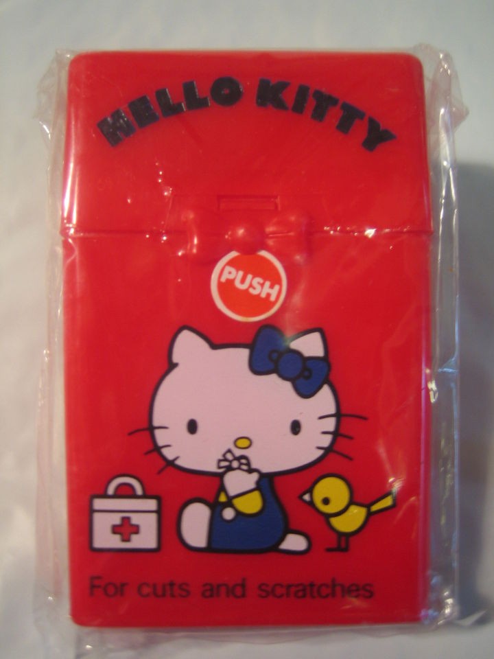 Vtg Sanrio 1976 Hello Kitty Band Aid Case & Contents UNOPENED SEALED 