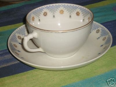 Antique (1925) Russian Dulevo PORCELAIN TEA CUP SAUCER