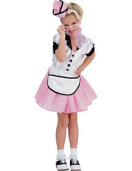 Childs Girls 50s Soda Pop Girl Fancy Dress Costume Age 3 10 yrs 