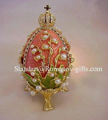 Russian Imperial opening Enamel LILY of the VALLEY EGG