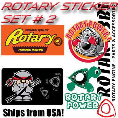   ROTARY ENGINE STICKER SET #2 WANKEL POWER RX7 RX2 RX8 RX7 REPU 5pieces