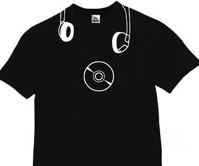 DJ HEADPHONE T SHIRT BAND MUSIC TEE PARTIES BLACK XL