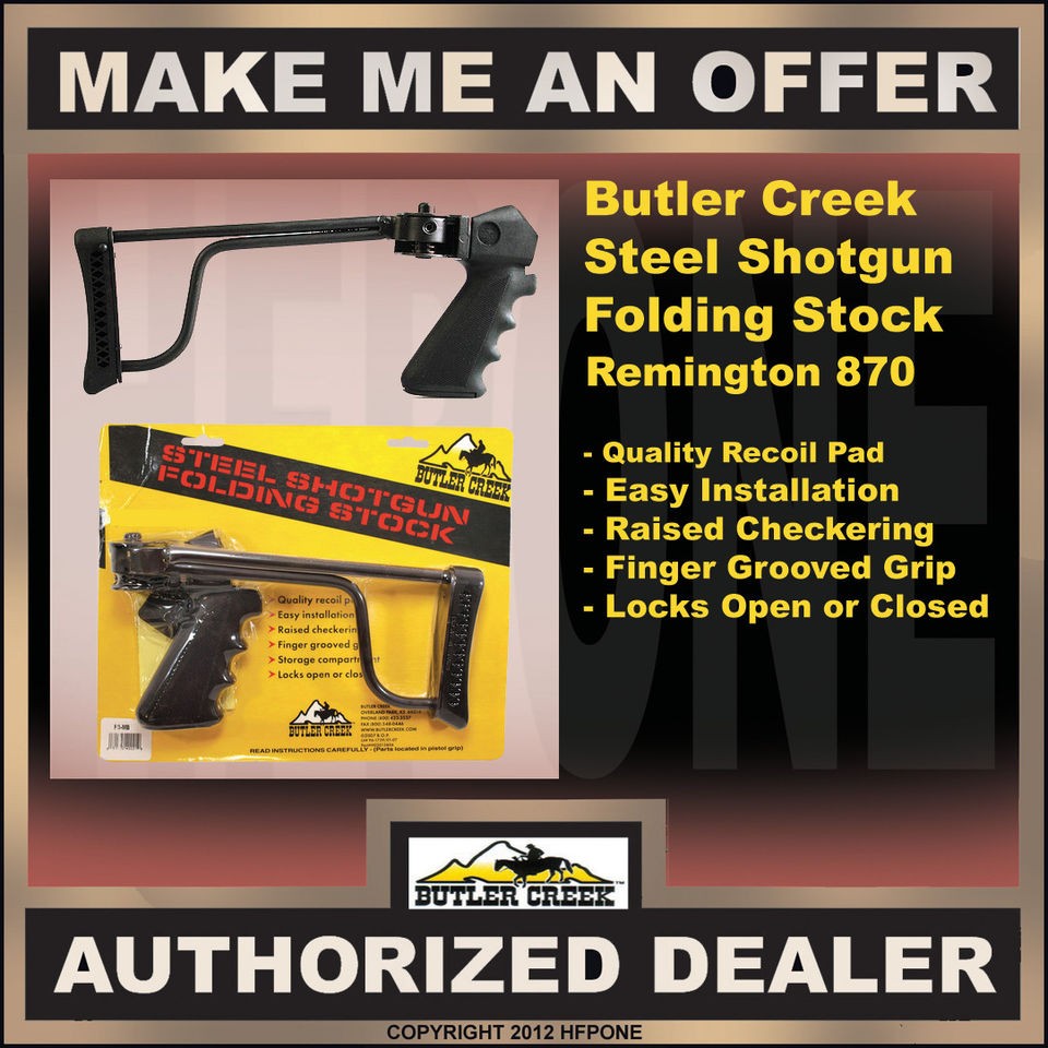 Butler Creek FSRB Steel Folding Stock Black For Remington 870 Shotgun