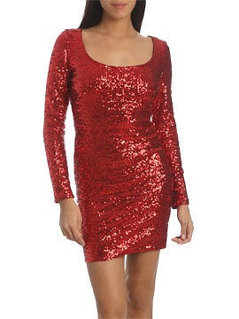 long sleeve sequin mini dress in Dresses