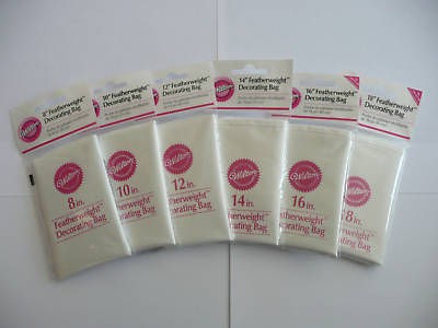 Wilton Featherweight Cake Decorating Bags Set of 6 New