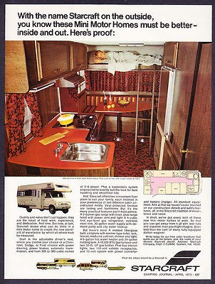1972 Starcraft Mini Motor Home & Interior photo promotional print ad