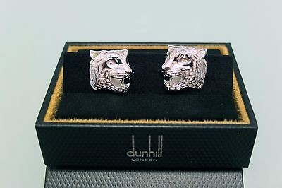 Alfred Dunhill Tiger Sterling Silver Cufflinks   NIB