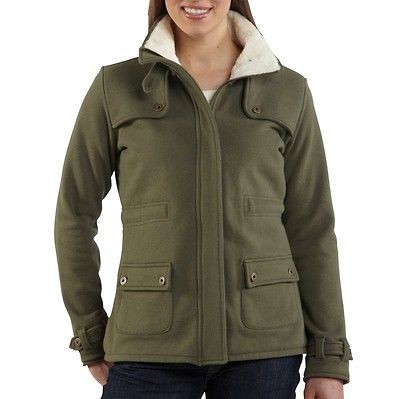 Carhartt Womens Sherpa Sweat Jacket WK111bas Basil NWT XLarge