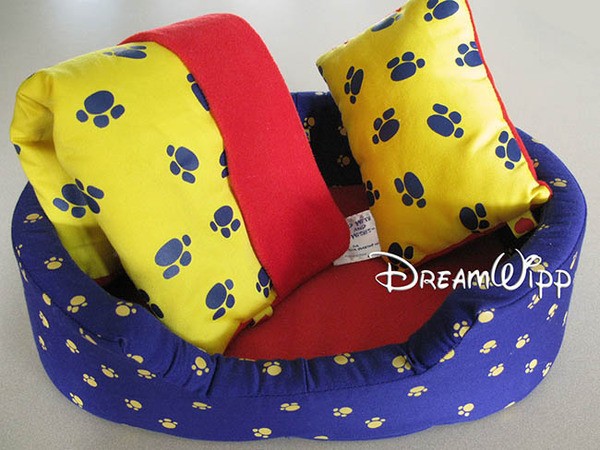 BUILD A BEAR PLUSH PET BED PAW PRINT BLANKET & PILLOW SET