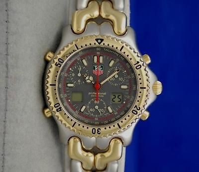 Mens Tag Heuer SEL S/el 2 Tone Gold & SS DIGITAL CHRONOGRAPH watch 