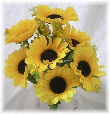   SUNFLOWERS Wedding Bouquet Autumn Fall Silk Table Centerpiece Flowers