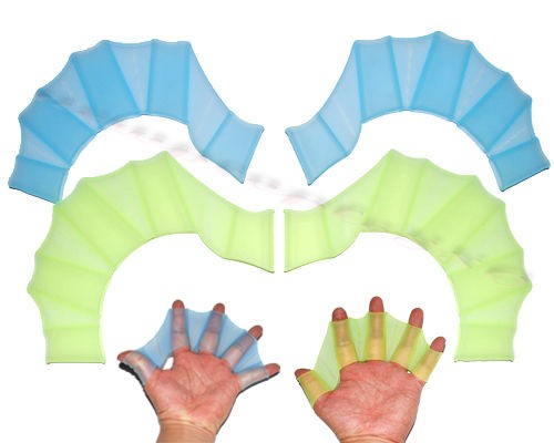   Silicone Swimming Web Swim Gear Fins Hand Flippers Training Glove L