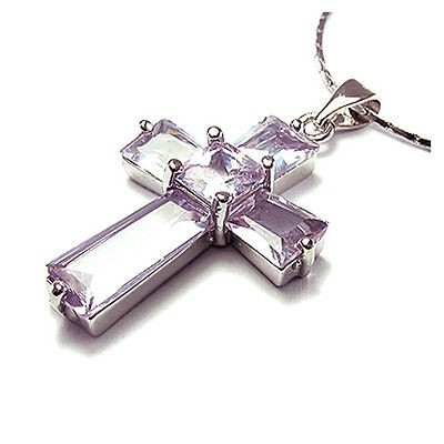 FASHION JEWELRY HEART PURPLE TANZANITE WHITE GOLD GP PENDANT NECKLACE 