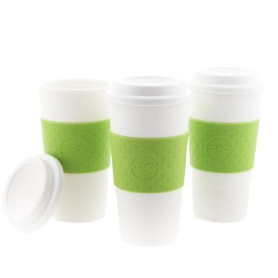   Acadia Hot Cold Reusable Mug Coffee Cup Insulated Green Grip Lid 16oz