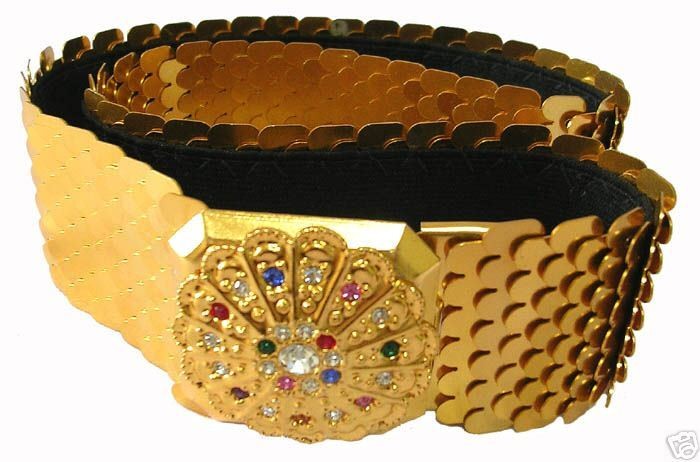 THAI LAKON   GOLD EXPANDABLE BELLY DANCE COSTUME JEWELRY BELT