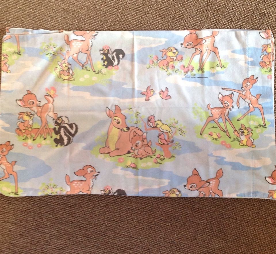 Vintage Pair Of Disney BAMBI Pillowcases