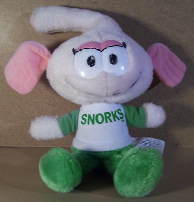 VINTAGE 1983 SNORKS CASEY STUFFED PLUSH PINK GREEN GANZ APPLAUSE