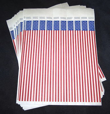 100 PATRIOTIC US FLAG EVENT 3/4 TYVEK WRISTBANDS AMERICAN PARTY CLUB 